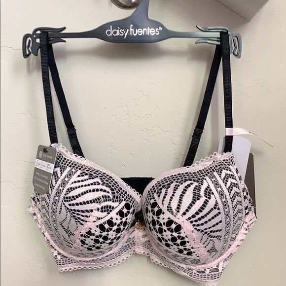 Luxe Sexy Floral Lace Ruched Strap/Push UP BRA Size 34C - Picture 1 of 11